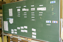 やるべきことを常に確認できる黒板掲示は通常の学校でも活用可能