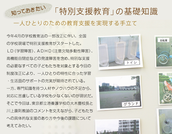 特別支援教育の基礎知識　～一人ひとりのための教育支援を実現する手立て