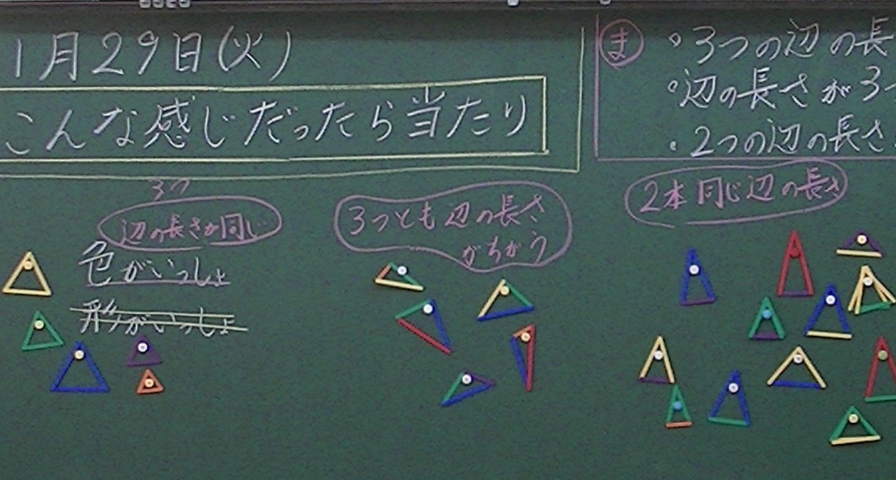 子供の問いを引き出す⑤ くじ引き：３年「三角形」スクールプレゼンターで問いを引き出す算数授業づくり（第６回）