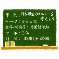 日本独自のメニューを考えよう～ランチメニューを作ろう【食と文化】［小5・外国語活動］