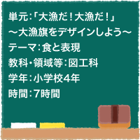 「大漁だ！大漁だ！」～大漁旗をデザインしよう～【食と表現】［小4・図画工作科］